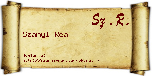 Szanyi Rea névjegykártya
