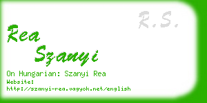 rea szanyi business card